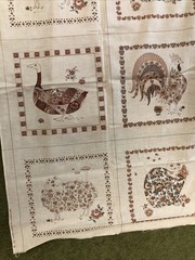 Veg Joan Kessler Concord Fabrics Cotton Panel Cream Floral Animals 44”x 64”
