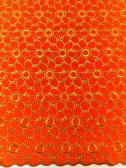 Orange Gold Voile Lace- Gold Floral Lace- Sold by 5 Yards..