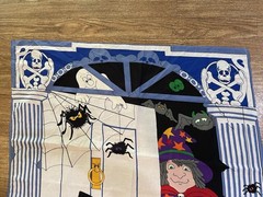 VTG Cranston Halloween Trick or Treat Appliqués & Door Decor Fabric READ