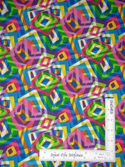 Geometric Square Shapes Cotton Fabric By The Yard Multicolor General Fabrics