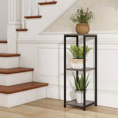 2 Pieces 36 In. X 12 In. X 12 In. Grey & Black Metal Outdoor Plant Stand Corner
