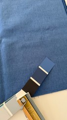 Romo Washable Linara Designer Woven Fabric in Venetian Blue Remnant, 1.2 Yd, New