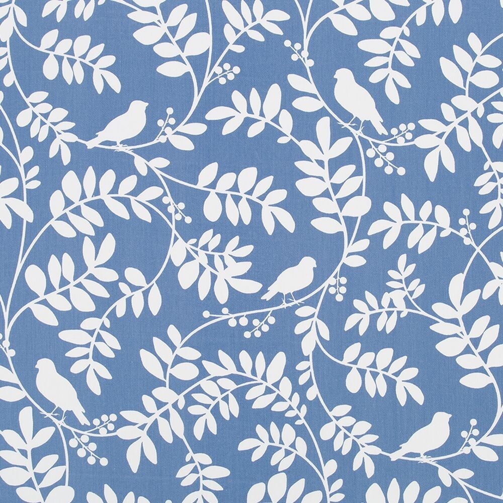 60 yard fabric roll, drapery, 100% cotton, trailing leaves, birds, hydrangea