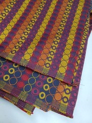Anzea Upholstery Fabric Enterprice Circles Purple Yellow 4.5 yds Germany