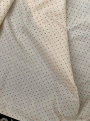 3.5Yd 44WX123L Vtg QUILT FABRIC Pink Mauve Cream Wht Tiny PIN DOT FLOWER Stripe