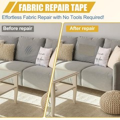 Linen Fabric Repair Tape Kit, 4″ x 80″ Self-Adhesive Couch Patch Repair Fabri…