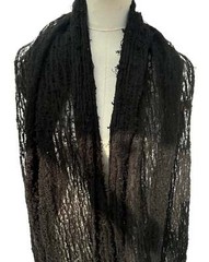 Black Linen Cotton Blended Sewing Fabric By 2 Meters.