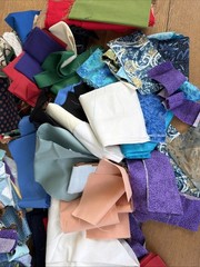 Usable Cotton Fabric Scraps For Crumb Quilts & Crafts Junk Journal 6 Pounds LOT