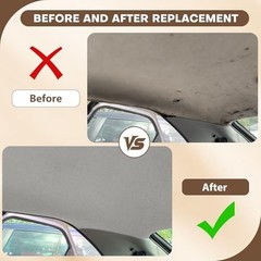 Suede Auto Headliner Fabric 108″ L × 60″ W with Foam 60″ x 72″ Light Gray