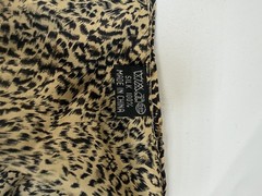Beige/Black Leopard Print Silk Scarf Up to 45″ Wide