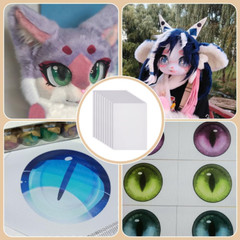 10 Sheets Fursuit Eye Mesh, 11.8X8.6Inch White Therian Eye Mesh PVC Net Waterpro
