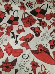 HTF Loralie Harris For Loralie Designs Hats,Bags & Shoes Oh My! Cotton 18″x 45″