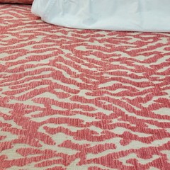 Designer upholstery remnants, velvet animal print, coral, 1.5 yards