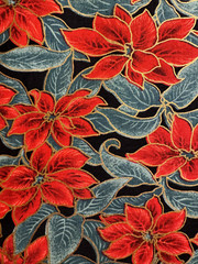 FESTIVE HOLIDAY CHRISTMAS POINSETTIA 100% COTTON MODA FABRIC – Quilting, Crafts
