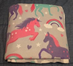 Approximately 2 1/2 Yards Of Adorable Unicorns Blizzard Fleece Fabric-New!