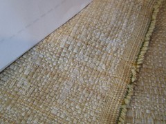 Brunschwig & Fils CROSSHATCH Homespun weave Tan Gold Cott. Blend Fabric 4.38yds