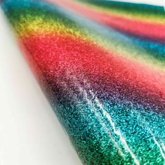 Iridescent Rainbow Fine Glitter Leather Fabric Sewing Decor Earring Bow DIY