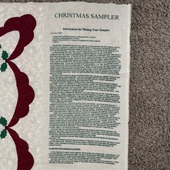 Vtg Wamsutta Christmas Sampler Fabric Panel Cheater Quilt Wall Hanging Uncut 2PC