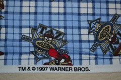 Cotton flannel fabric, blue Taz Warner Brothers, 45″ x 1.8 yards