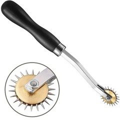 RJWKAZ Perfect 4mm Pattern Wheel Needle Point Tracing Sewing black