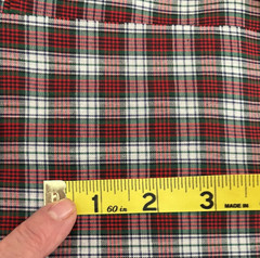 Vtg 2+ Yd 44X65+” Small Red Green Tartan Plaid FABRIC Quilt Cotton Traditional