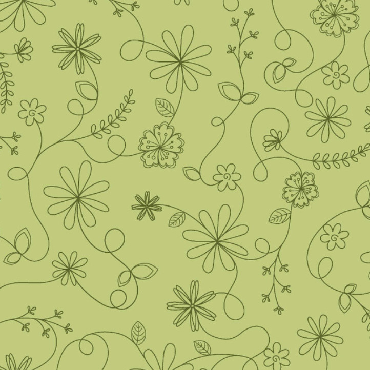 KimberBell Basics By Maywood Studio – Green Floral Swirl #8261-G