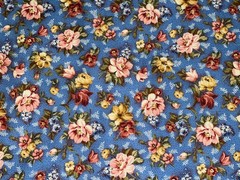 By 1/2 Yd “Circle of Love” 2005 Blue Pink Floral ~ Thimbleberries Club for RJR