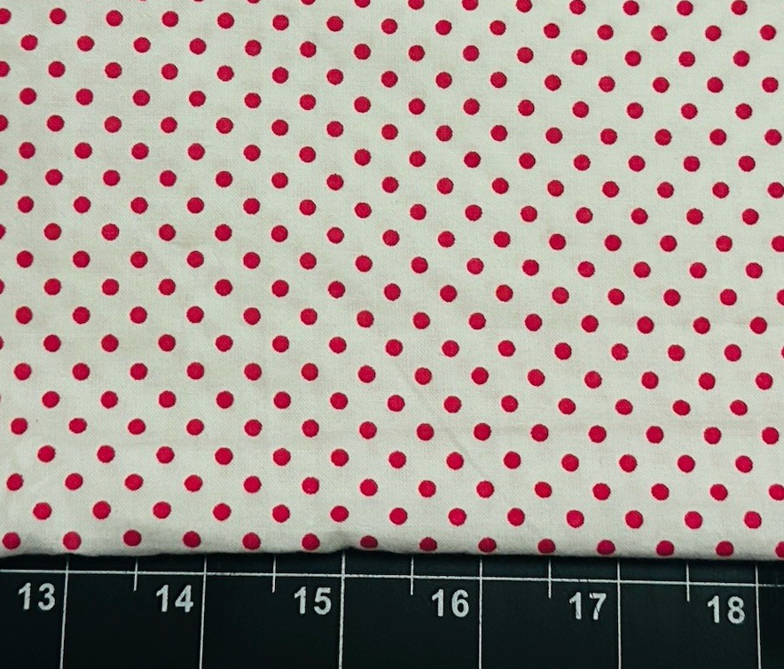 Tina Scrap 9″x21″ Polka dot Valentine Pink White Mini Circle Cotton Fabric