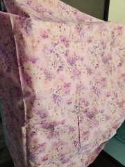3 Yards Vtg Pink Purple Floral Ombres Fades 100% Cotton Fabric Classic Cotton