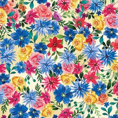 BENARTEX – Farmers’ Market by Nicole DeCamp – Flower Garden – Buttercream 1/4yd