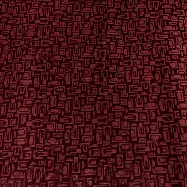Burch Prank Dark Red Geometric Upholstery Fabric