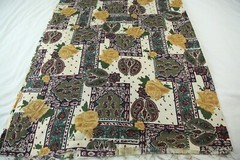 2Y x 60″ Vintage 80s 90s Rayon Paisley Floral Rose Fabric Maximalist Ornate Bold