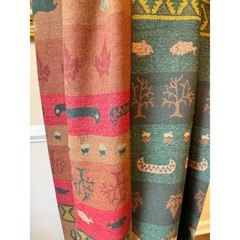 Pendleton Wool Fabric Remnant 20×120″ Moose Lodge Cabin Reversible 2 Panels