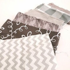 Fabric Scraps For Craft Varies of Sizes n Fabric Types- Color Gray 7oz
