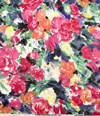 Vintage Marcus Brothers Textiles Large Floral Watercolor Print 2/3 yd
