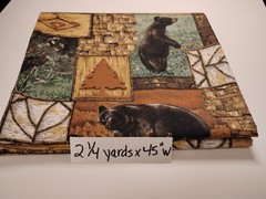Bears Fabric 2.25 Yards x 45″ Wide Cotton Birch Bark, Stone Wall, Sticks Design