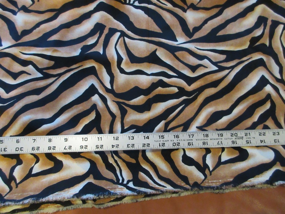 56” x 5.4 yards Tiger Stripe Animal Print Fabric Crepe Rayon Blend Apparel Yds