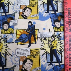 RARE Cotton Quilt Fabric OOP STAR TREK CAST QUOTES Fat Quarter FQ