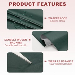 63×39.4in Faux Leather Sheets, Faux Leather Fabric Vinyl PVC, Dark Green