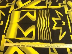 1 of 8 yds Cotton Ethnic Tribal print Cotton Black Yellow Craft Quilt 44″ w BTY