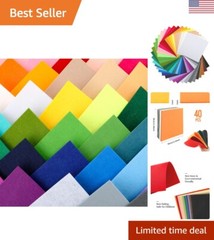 40PCS 12 x 12”30 X 30cm, 2mm Thick Stiff Felt Fabric Sheets Assorted Colours …