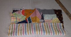 Unfinished Crazy Quilt Piece + More Fabric Scraps