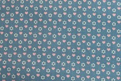 SPRINGMAID Fabric 100% Cotton YARDAGE Country Fantasies White Pink Hearts Blue