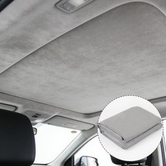 Grey Suede Auto Headliner Fabric 98×59 Inch Foam Backing Car Roof Replacement