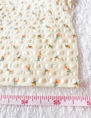 Vtg Yellow Rose TEXTURED Cotton Fabric 40-1/4×55-1/2″ KITTEN Buttons **READ**