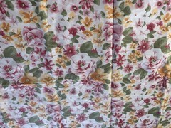 Sweet Vintage Cotton fabric 1.5 yards Pink Yellow Green Floral Cottagecore