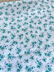25″++ Blue Floral Cotton Print Quilting Quilter’s Showcase JoAnn Fabric White