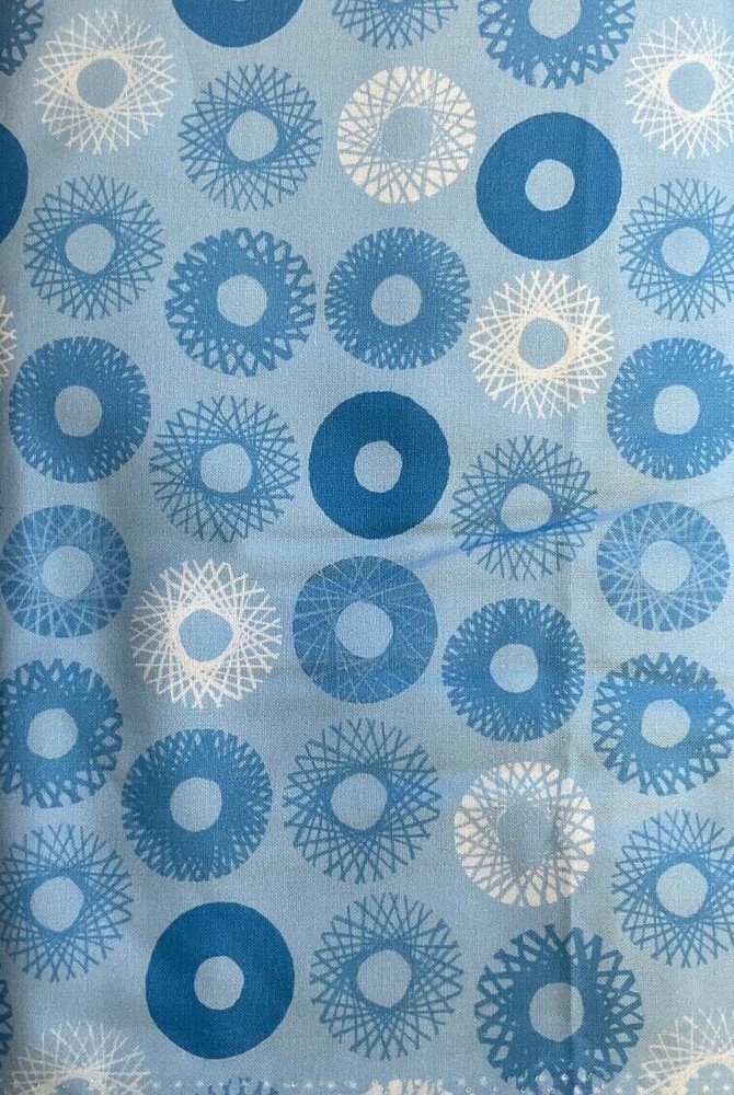 FIGO FABRICS-DIY #90202-42 – THREADS-BLUE BY AMY VAN LUIJK– BY THE YARD
