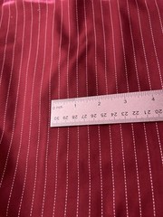 Vtg Burgundy Red Pink Pinstripe Fabric Cotton Poly Blend Quilting 1 2/3 Y F59
