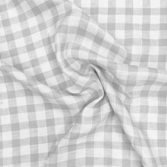 100% Linen Fabric by Yard Grey White Checks Summer Clothing Dressmaking Material